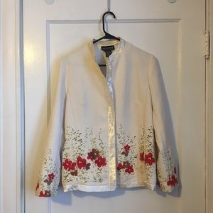 Floral blazer with Nehru collar